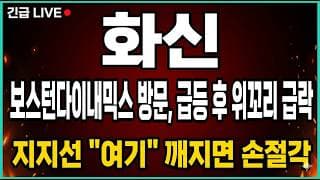 [화신 주가전망] 보스턴다이내믹스 방문에 급등 후 위꼬리 급락!? 지금 지지선 "여기" 깨지면 손절각입니다.