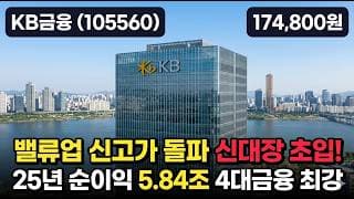 [KB금융] +7% 급등 신고가 재도전, 가격발견 열릴까 - 밸류업 자사주 소각·주주환원 노다지 #KB금융