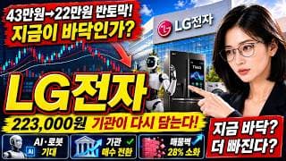 [LG전자 주가 전망] 기관이 다시 담는다, LG전자 220,000원 지켜낼까? #LG전자
