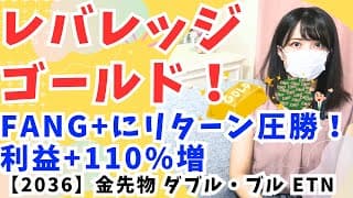 FANG+に圧勝！レバレッジゴールドで資産倍増 ハイリターン！│金先物 ダブル ブル ETN【2036】│ゴールドファンド│金 投資信託・ETF│レバレッジFANG+とどっち？パフォーマンス比較