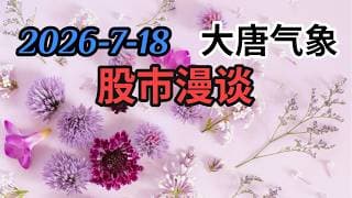 2026-7-18-大唐气象股市漫谈 | 存储何时见底 | 如何抄底AI硬件 | 市场为何下跌