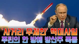 푸틴 ‘사거리 무제한’ 핵미사일 시험 성공에 미 방산주 급등