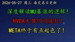 美股 深度解读MU暴涨的逻辑！NVDA走势仍旧疲软！META终于有点起色了！TSLA、AMZN、ORCL、DELL、PLUG、AAPL、INTC、ARM、GOOG